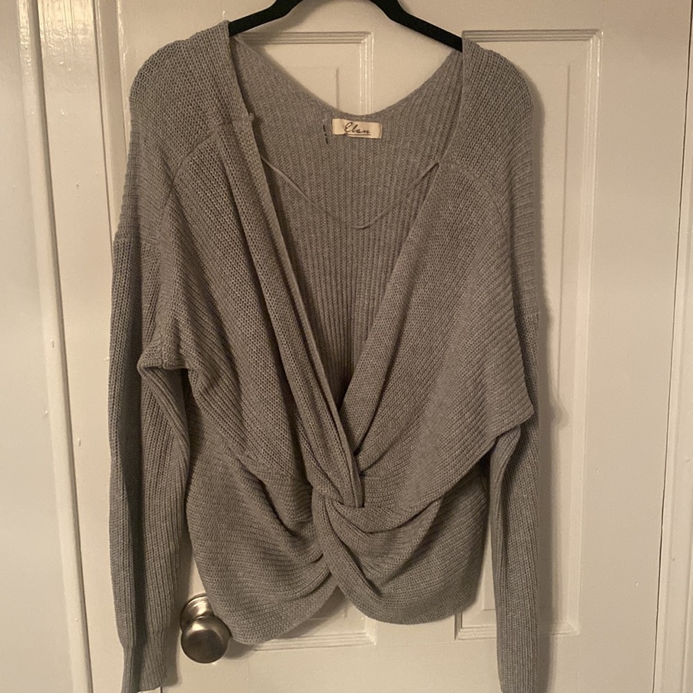 Elan sweater with criss cross back
